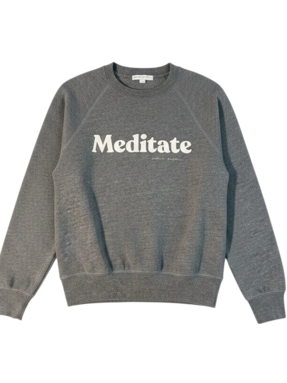 Spiritual Gangster Sweatshirt Meditate Gray Distressed XS Made USA - Picture 2 of 6